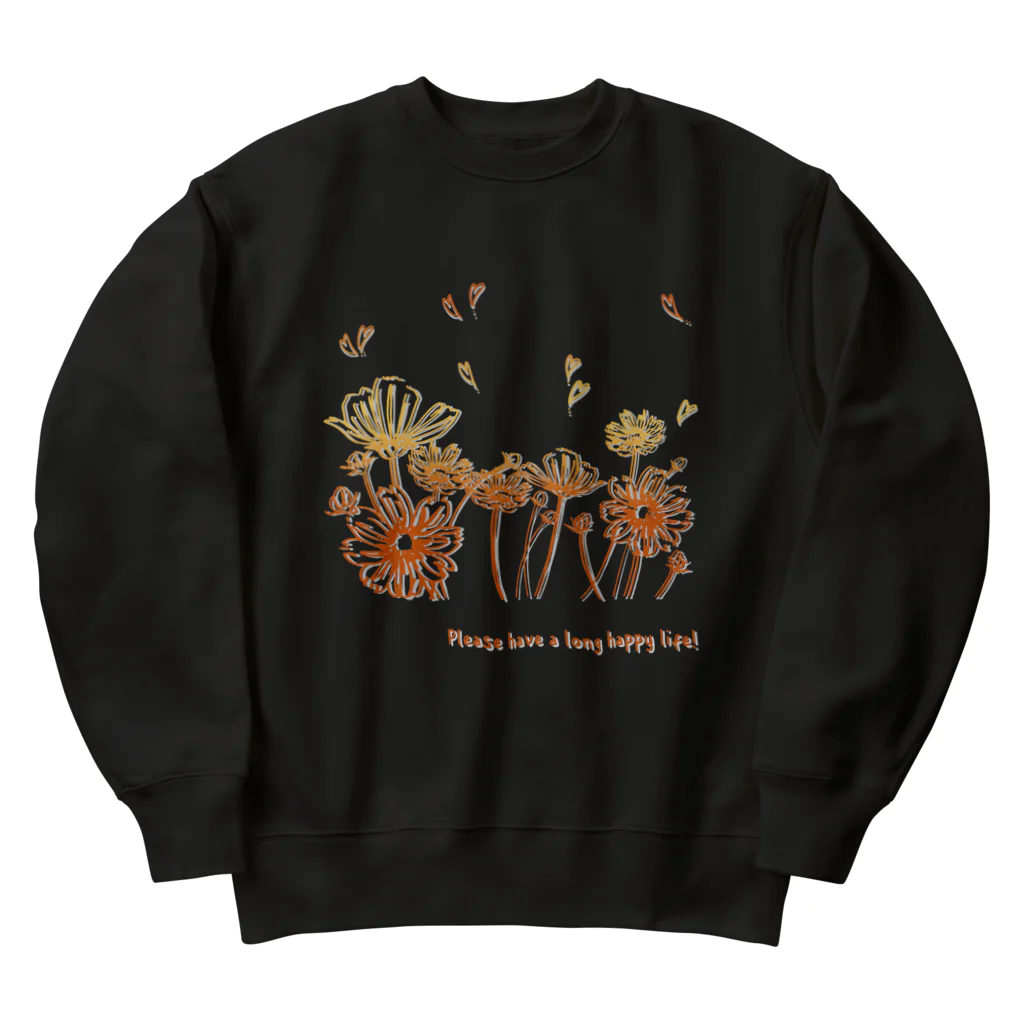 SU-KUの幸せな人生を！(オレンジ系) Heavyweight Crew Neck Sweatshirt