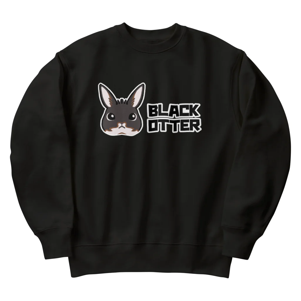 BattleBunny（うさぎ）の顔だけブラックオター Heavyweight Crew Neck Sweatshirt