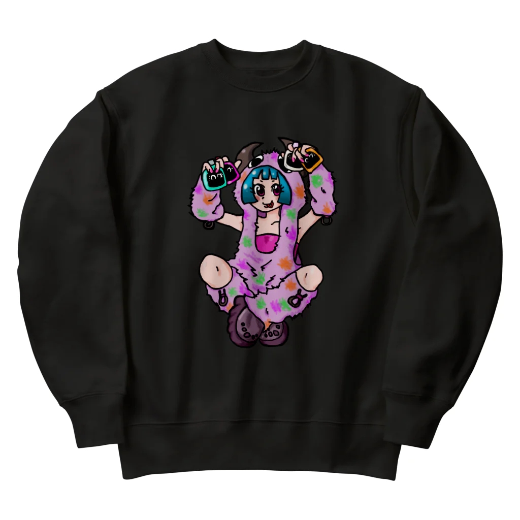 あやしいおばさん くろまめさんの○ュアアルコール（ク○イナー） Heavyweight Crew Neck Sweatshirt