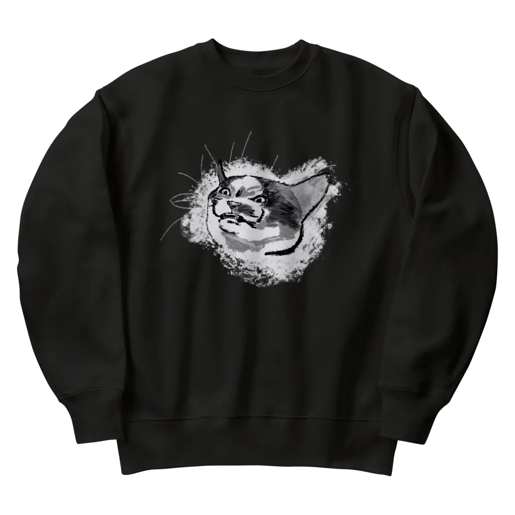 mickopyのぐえ〜なねこ Heavyweight Crew Neck Sweatshirt