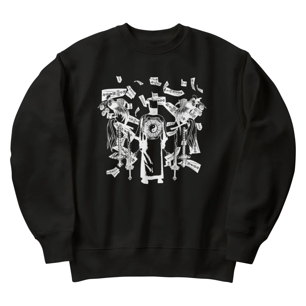 中華呪術堂（チャイナマジックホール）の【白基調】道士降臨 Heavyweight Crew Neck Sweatshirt