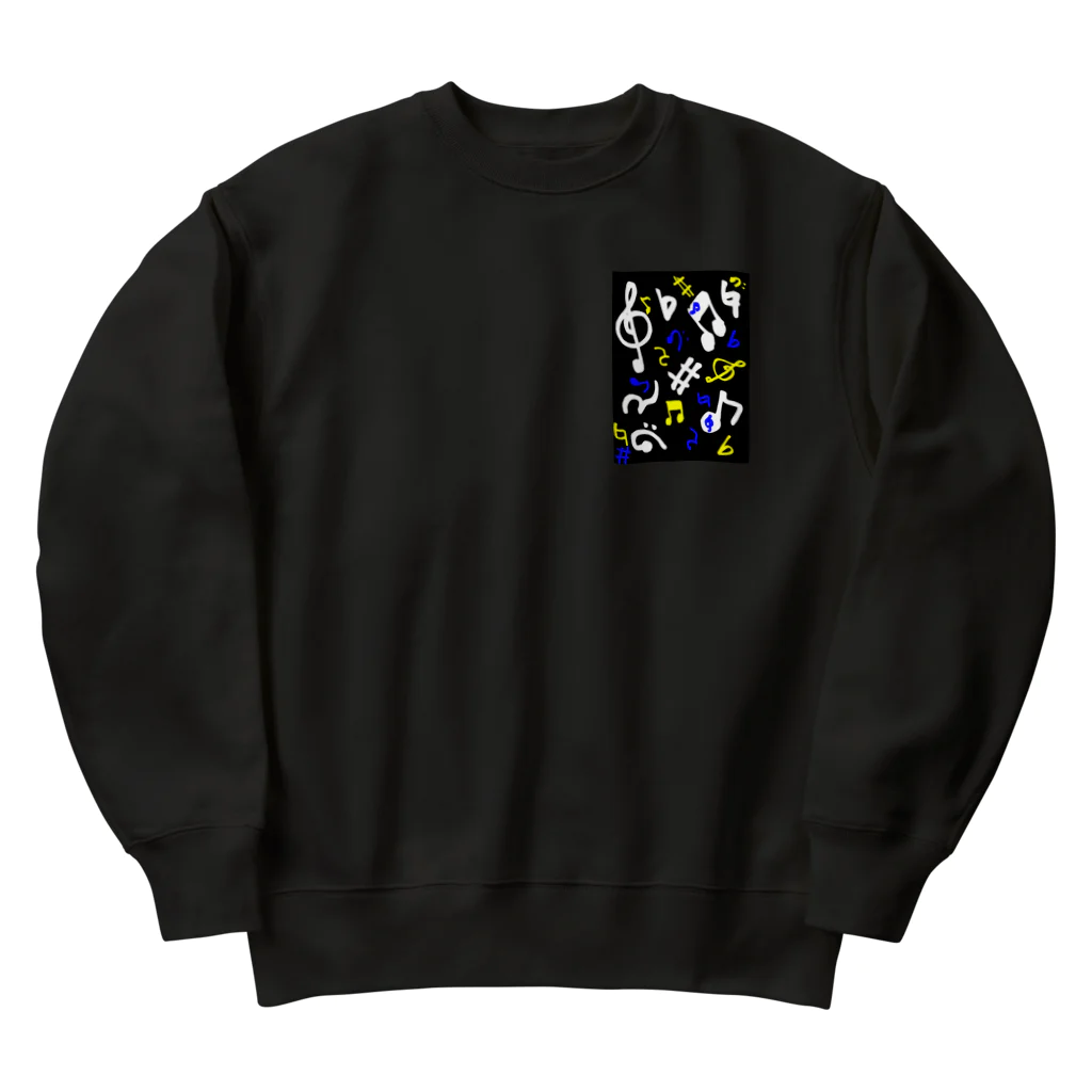 まるめがねのト音記号と仲間たち Heavyweight Crew Neck Sweatshirt