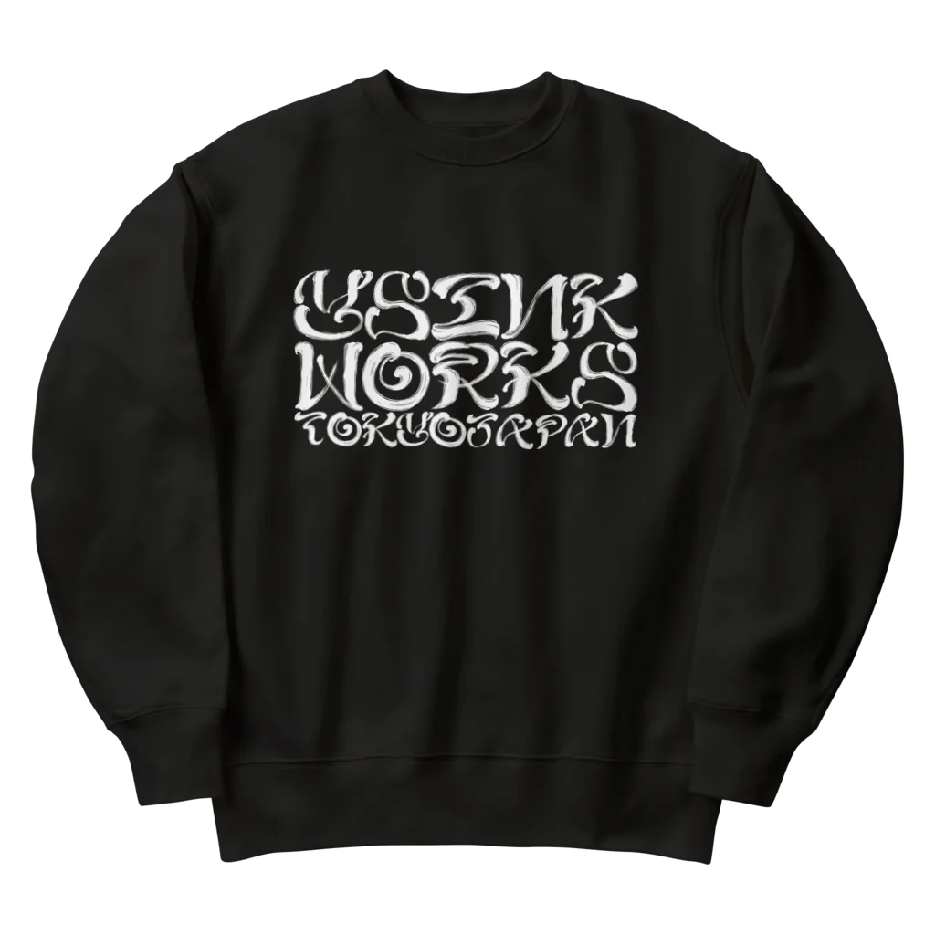 Y's Ink Works Official Shop at suzuriのY'sレターロゴ Skull (White Print) Heavyweight Crew Neck Sweatshirt