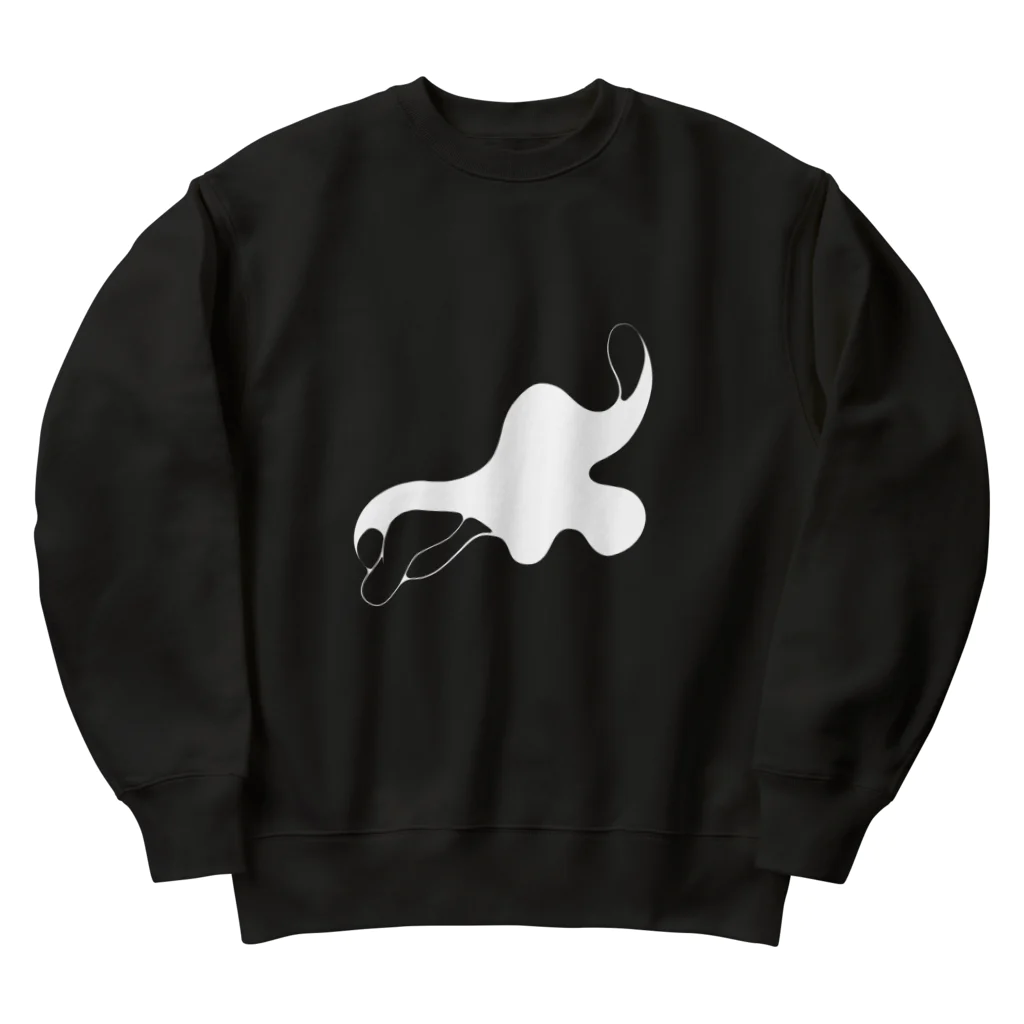 P≠Mの【曲線シリーズ_03】Hi, OYSTER_黒 Heavyweight Crew Neck Sweatshirt