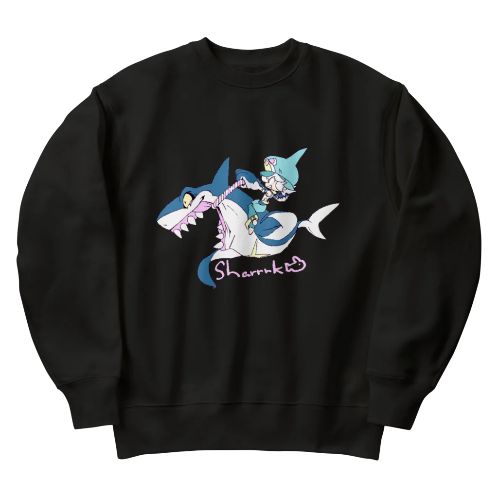 T-e's laboratory のトウカちゃん＠サメノリノリドット Heavyweight Crew Neck Sweatshirt