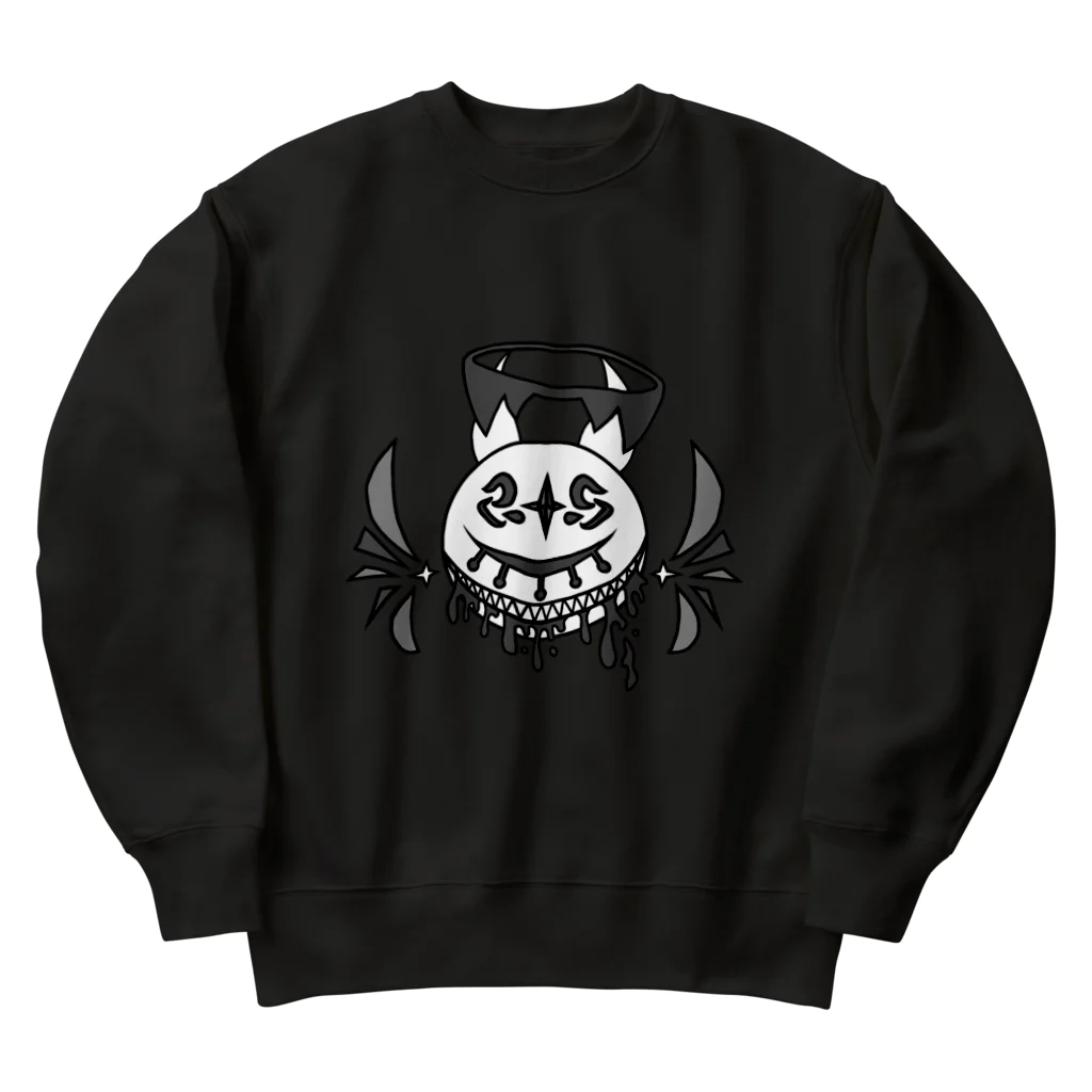 KIKITEKI_LABORATORYの閉眼アーリマン -白ver.- Heavyweight Crew Neck Sweatshirt