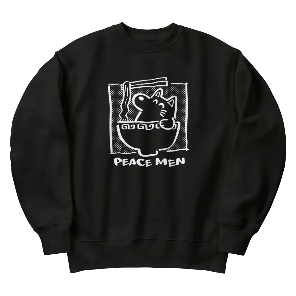 akioco’s character goodsのピース麺(白) Heavyweight Crew Neck Sweatshirt