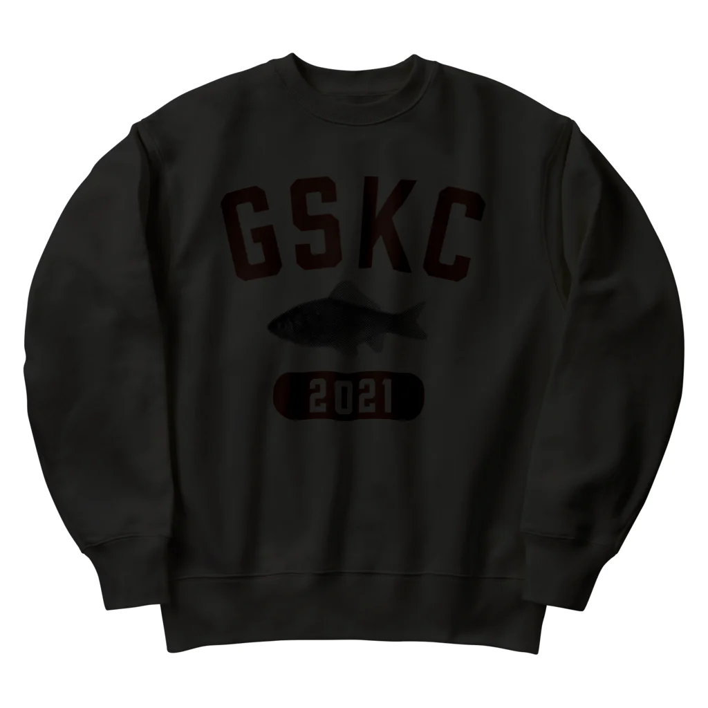 がさっ子クラブのGaSaKkoClub-カレッジロゴ風-ふな（ブラック） Heavyweight Crew Neck Sweatshirt