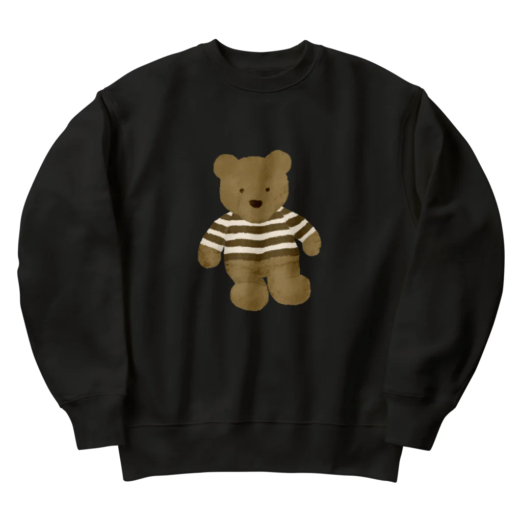 tateshima(たてしま)のボーダーのテディベア Heavyweight Crew Neck Sweatshirt