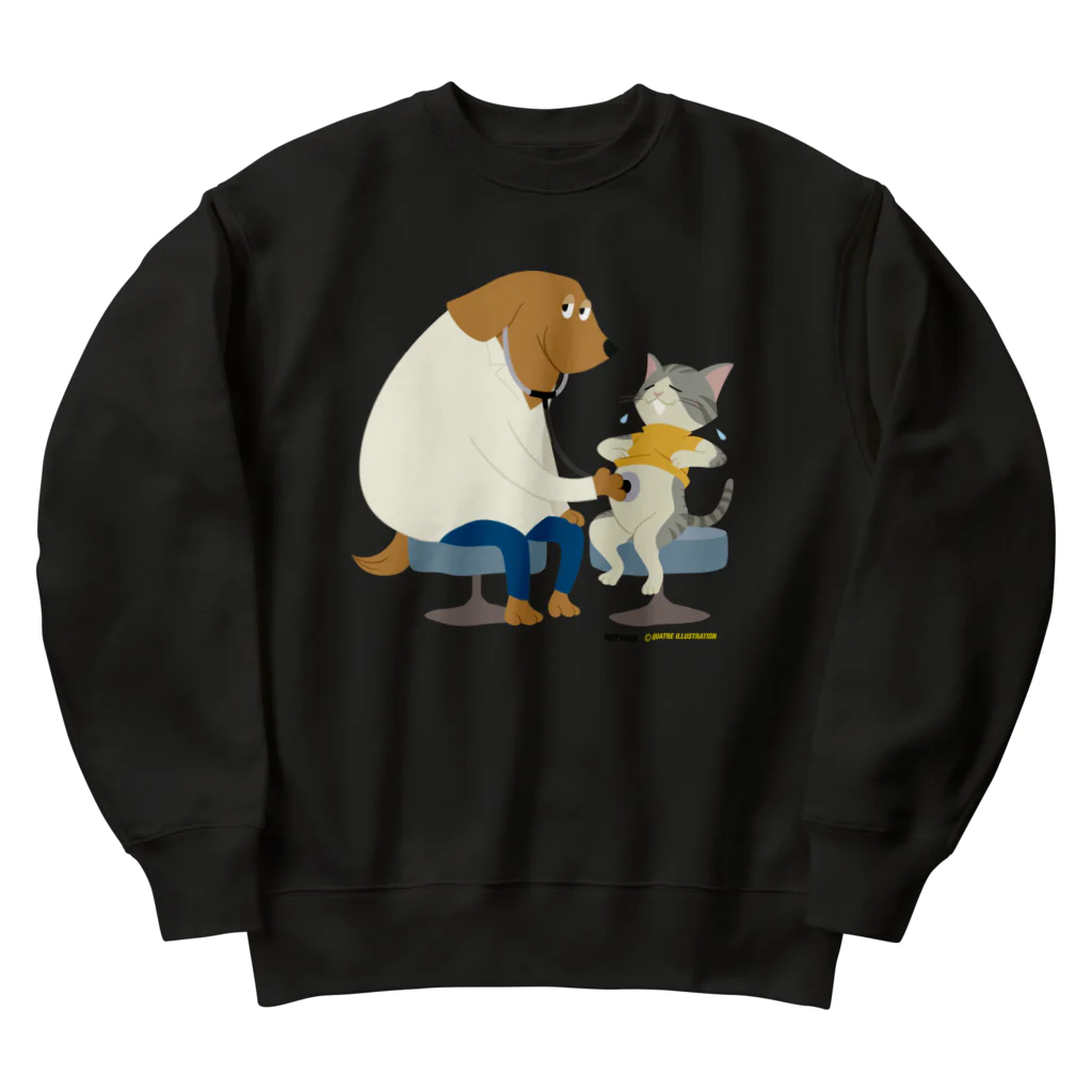 Quatre Illustrationの犬のお医者さん Heavyweight Crew Neck Sweatshirt