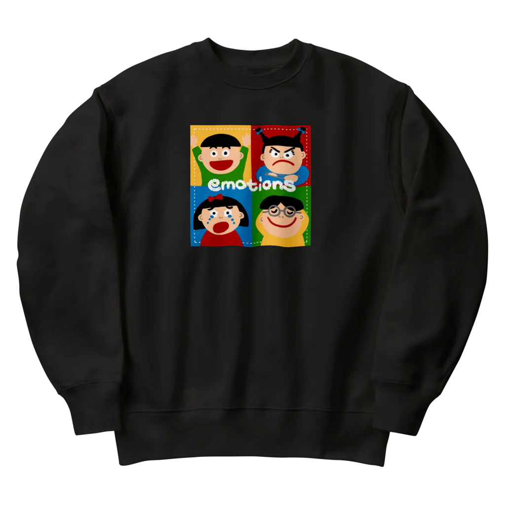 necchiのemotions😀😠😭😌 Heavyweight Crew Neck Sweatshirt