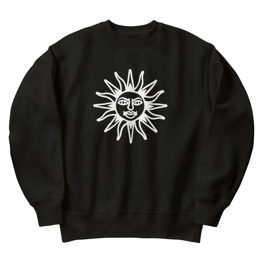QUQU_WORKSの太陽神 ホワイト Heavyweight Crew Neck Sweatshirt