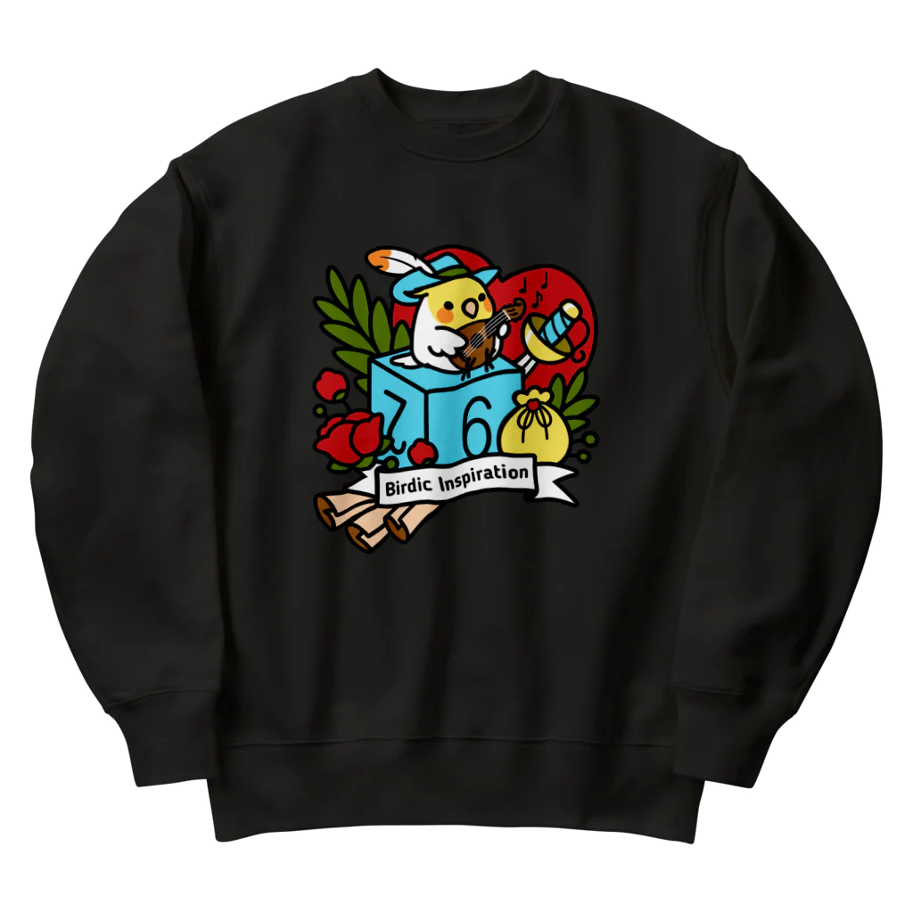 Cody the LovebirdのChubby Bird オカメインコとマンドリン　Birdic Inspiration 2 Heavyweight Crew Neck Sweatshirt