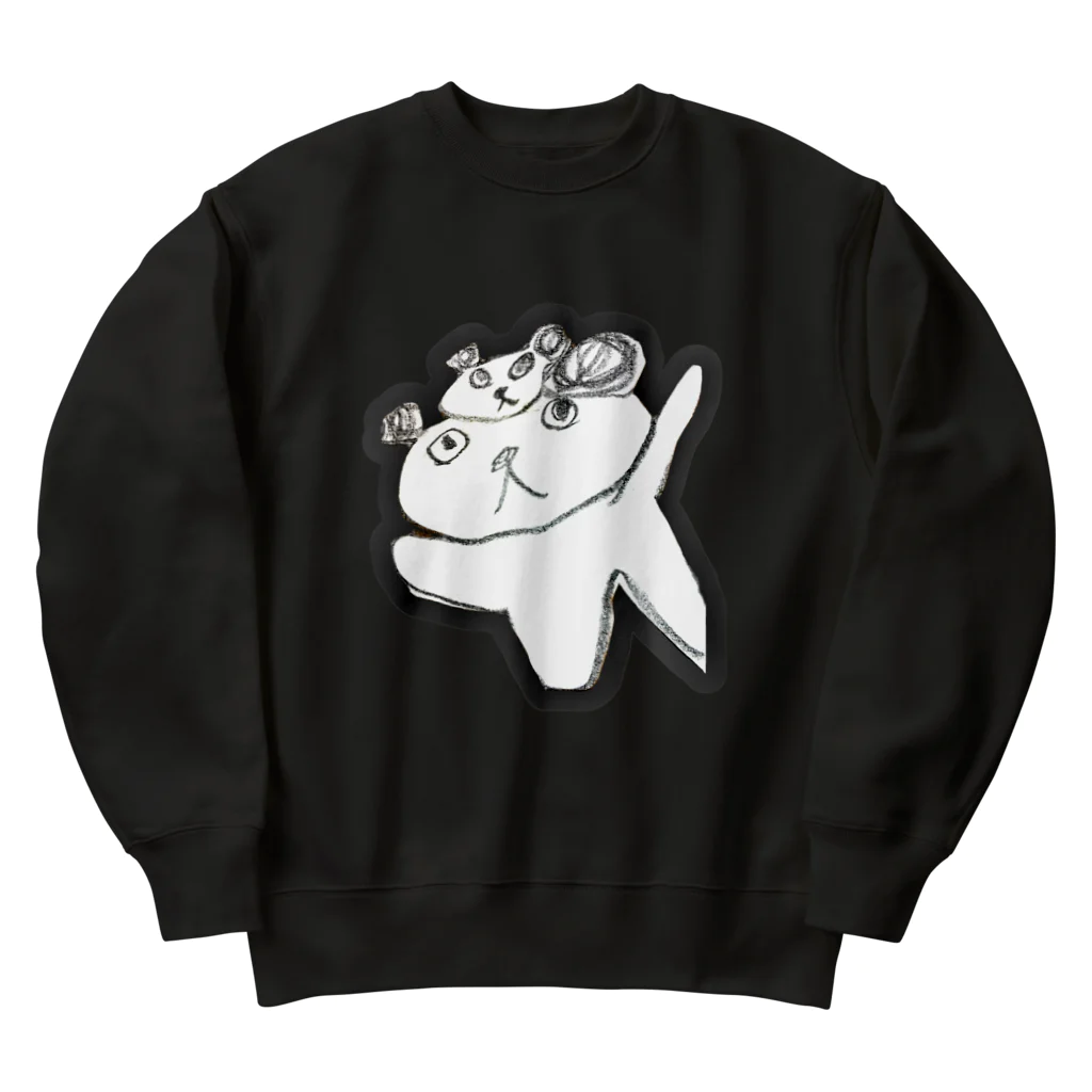 あなたのパンダのパンダのお面をつけたパンダ Heavyweight Crew Neck Sweatshirt