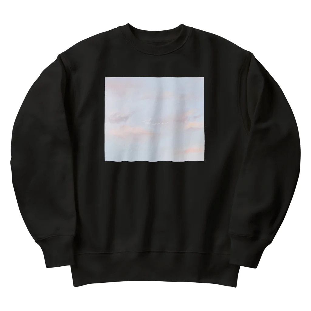 rilybiiの空とピンク . Heavyweight Crew Neck Sweatshirt