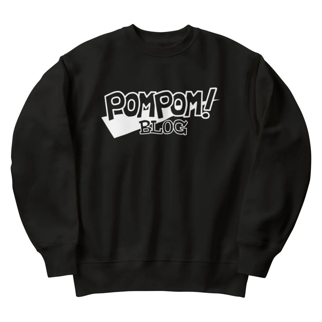 mf@PomPomBlogのPom Pom Blog Logo 2nd（white） Heavyweight Crew Neck Sweatshirt