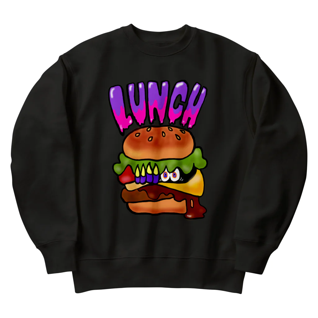 あやしいおばさん くろまめさんのランチ（チーズバーガー） Heavyweight Crew Neck Sweatshirt