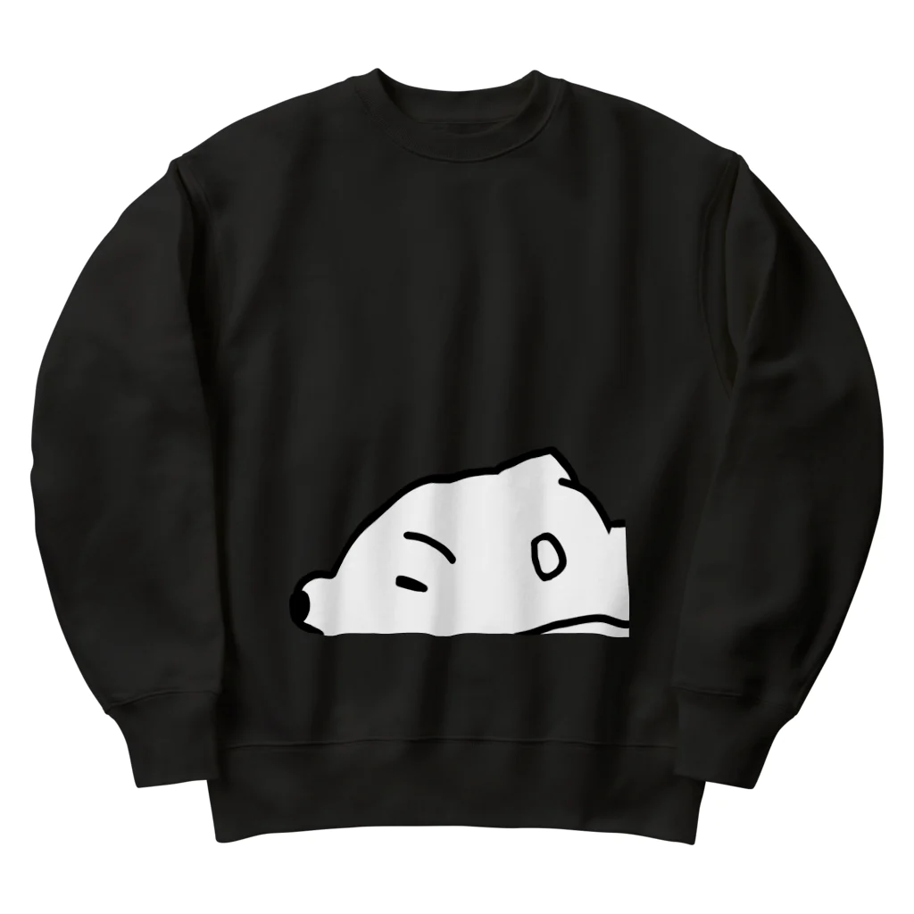 ラクガキ絵のだれてる白い生き物 Heavyweight Crew Neck Sweatshirt