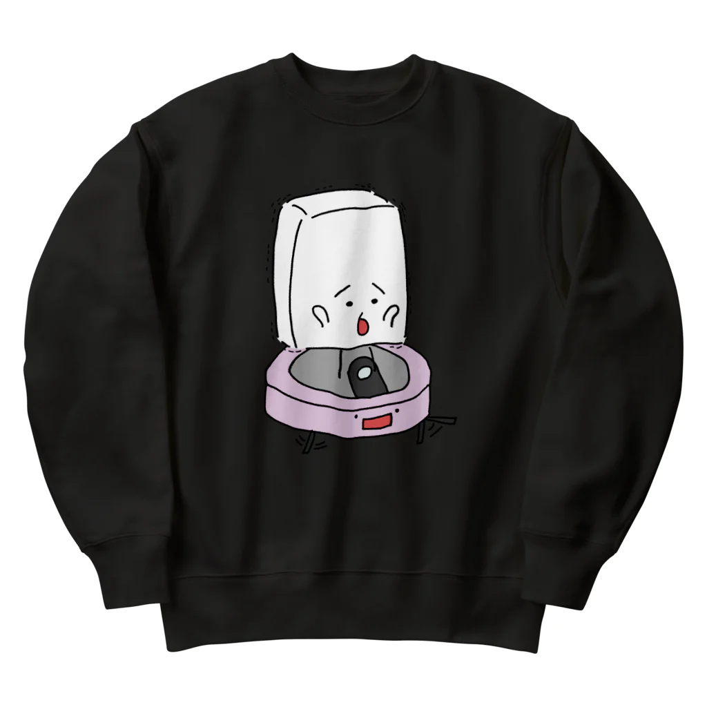 おとうふくんのロボット掃除機とおとうふくん Heavyweight Crew Neck Sweatshirt