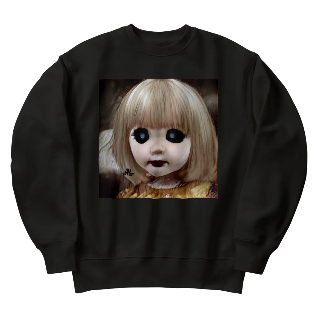 【ホラー専門店】ジルショップの怖い幼女の西洋人形 Heavyweight Crew Neck Sweatshirt