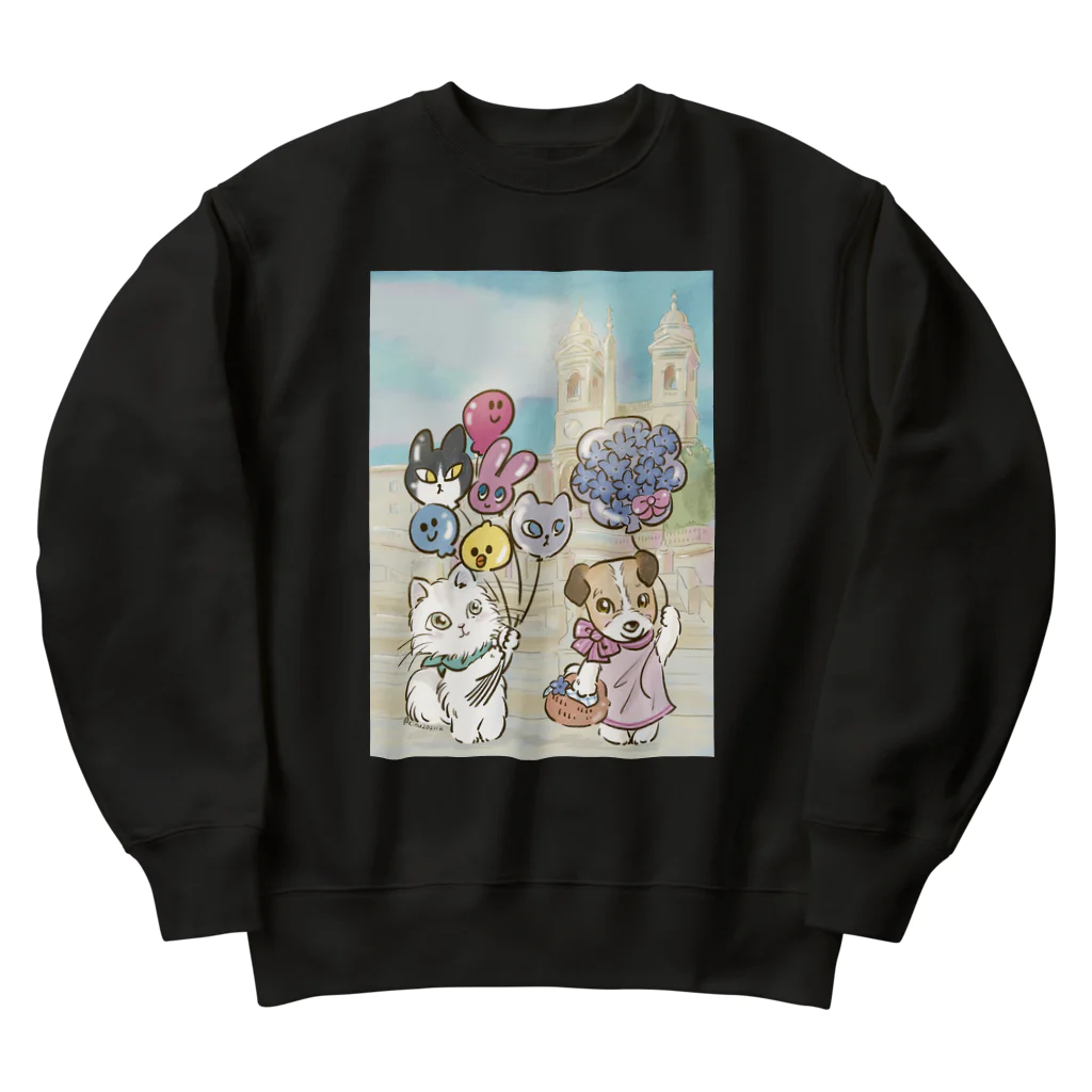 猫のきぬくんのお店のハニーちゃん Heavyweight Crew Neck Sweatshirt