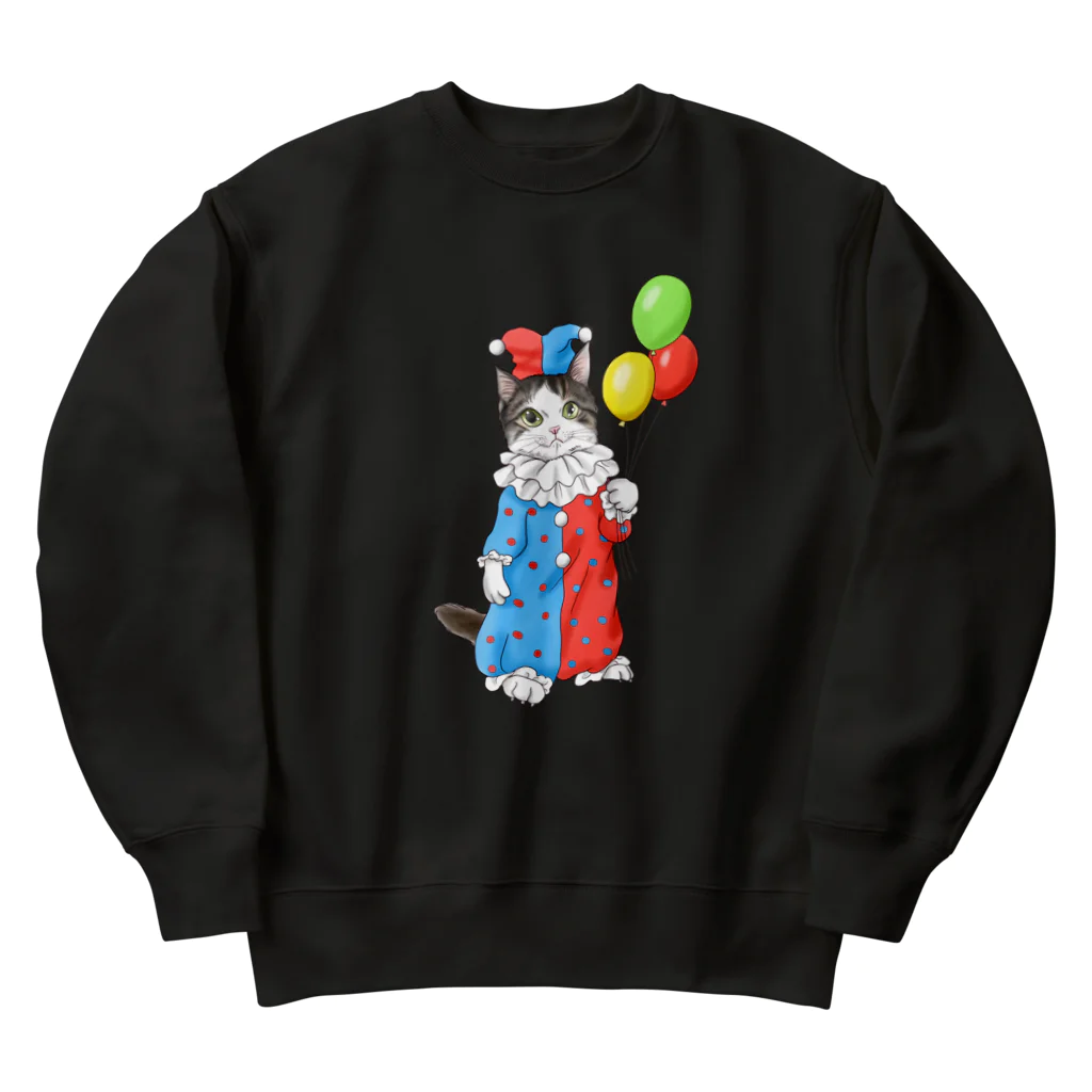 Ａｔｅｌｉｅｒ　Ｈｅｕｒｅｕｘのサーカスにゃんこ　風船ピエロ Heavyweight Crew Neck Sweatshirt