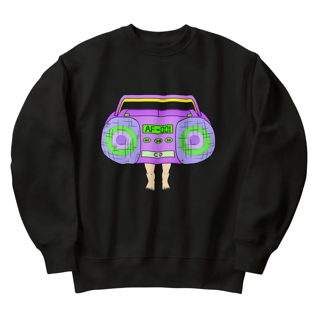 dougaseiseitokoroの足の生えたCDラジカセ Heavyweight Crew Neck Sweatshirt