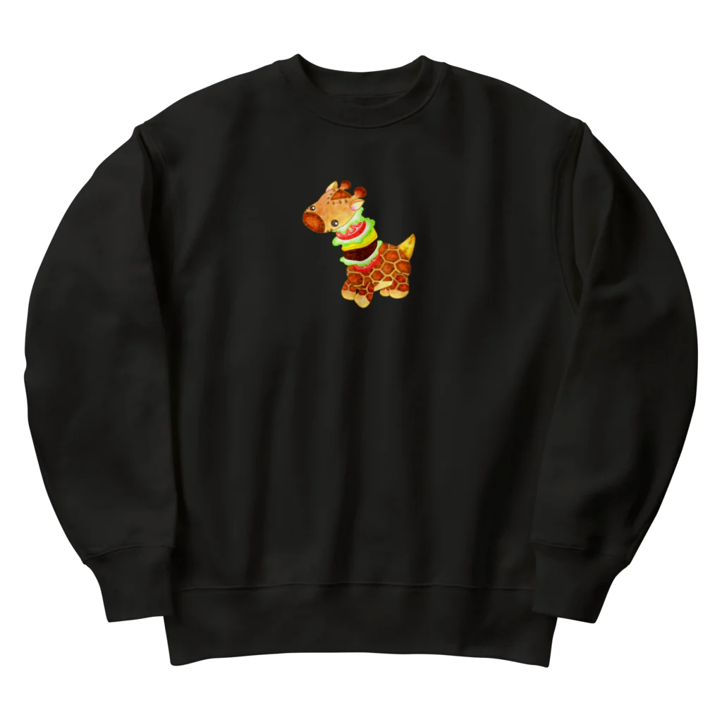 satoayaのアニマルカフェのフードアニマル　キリンバーガー Heavyweight Crew Neck Sweatshirt