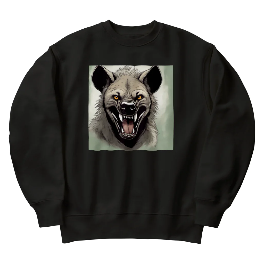 京都イラスト工房の動物シリーズ24：ハイエナ Heavyweight Crew Neck Sweatshirt