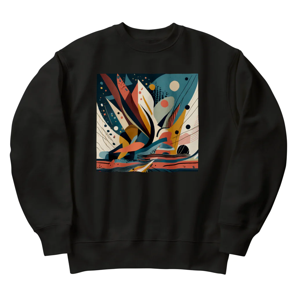 のんびりアート工房のガラクタアート Heavyweight Crew Neck Sweatshirt