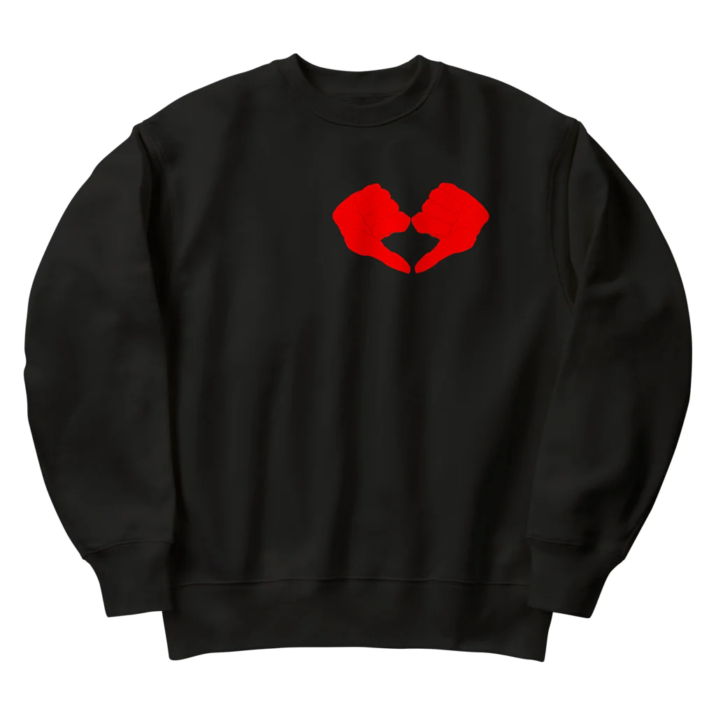 calo_underbarのハートとはね Heavyweight Crew Neck Sweatshirt