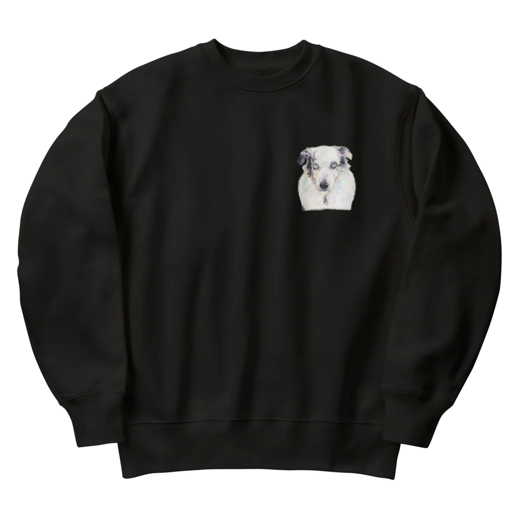 みるきち【ペットイラストアーティスト】のオーストラリアンシェパード① Heavyweight Crew Neck Sweatshirt