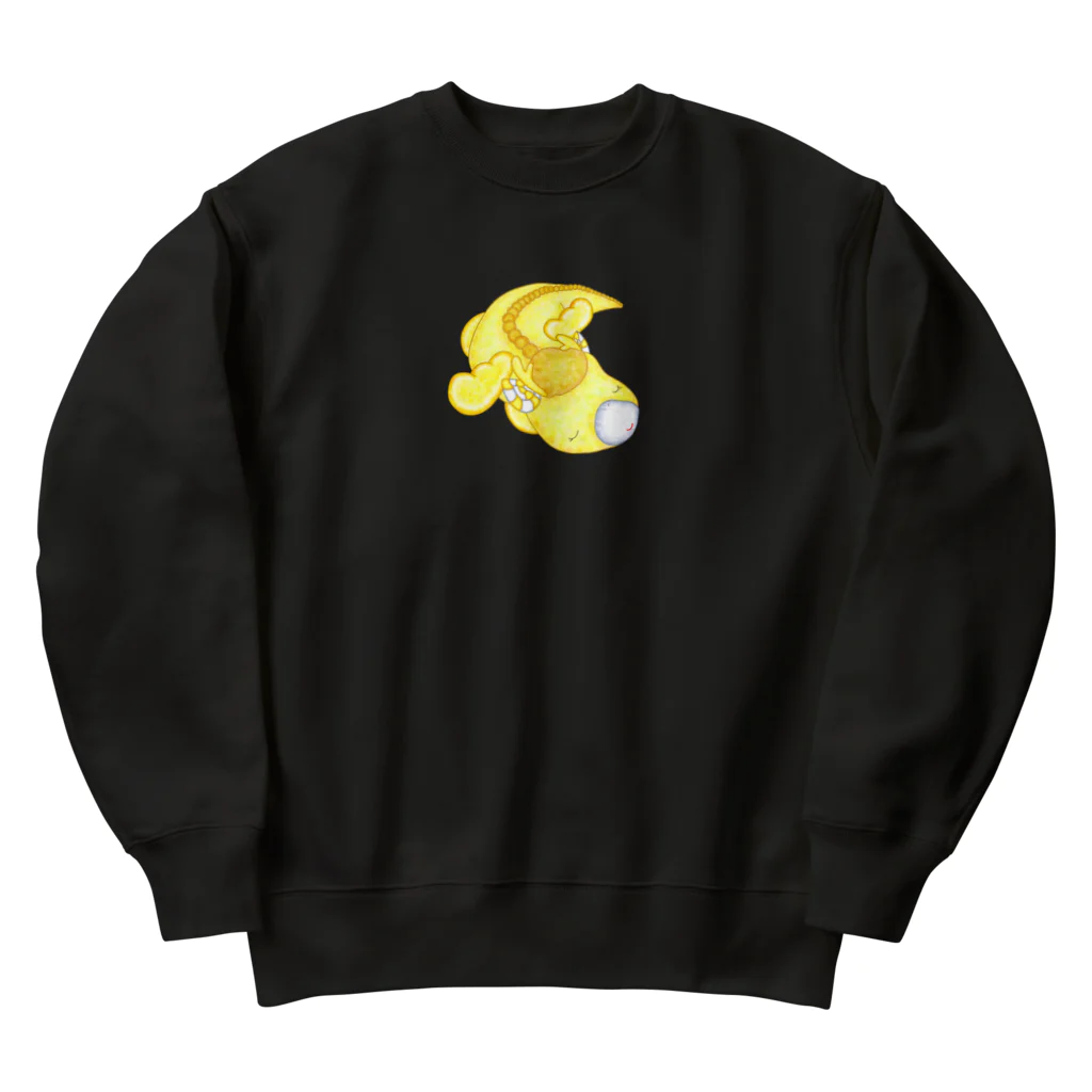 satoayaのアニマルカフェのキャンディードラゴン　黄 Heavyweight Crew Neck Sweatshirt