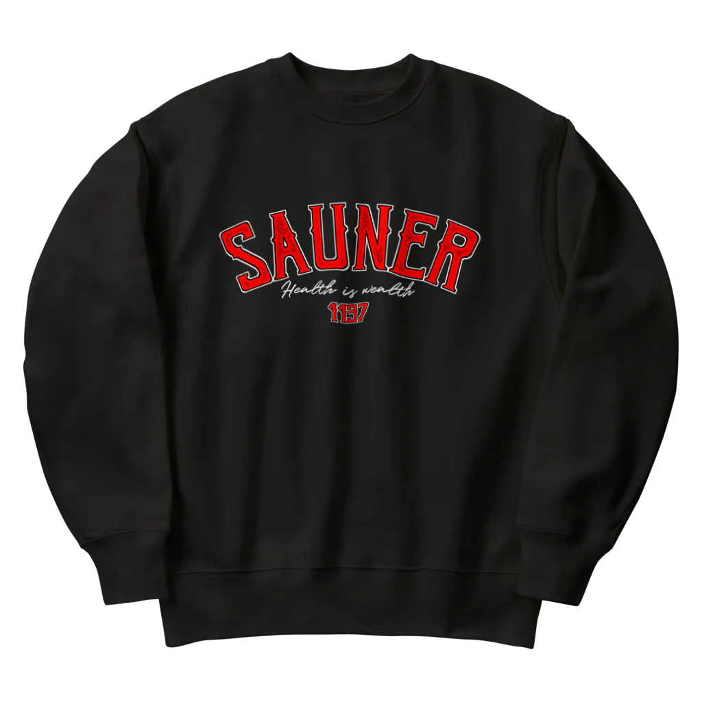 Super Sauna StyleのSAUNER1137 Red -Black- Heavyweight Crew Neck Sweatshirt