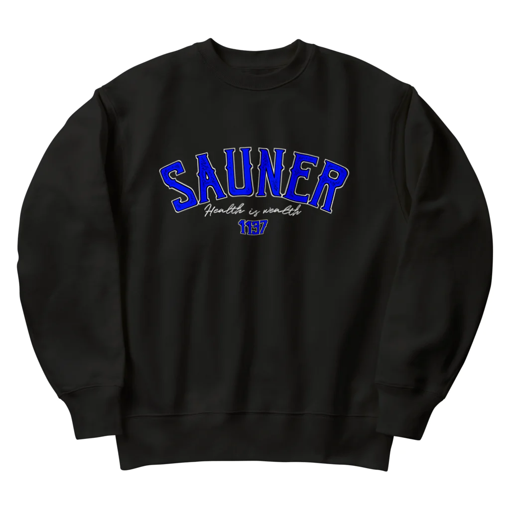 Super Sauna StyleのSAUNER1137 Blue-Black- Heavyweight Crew Neck Sweatshirt
