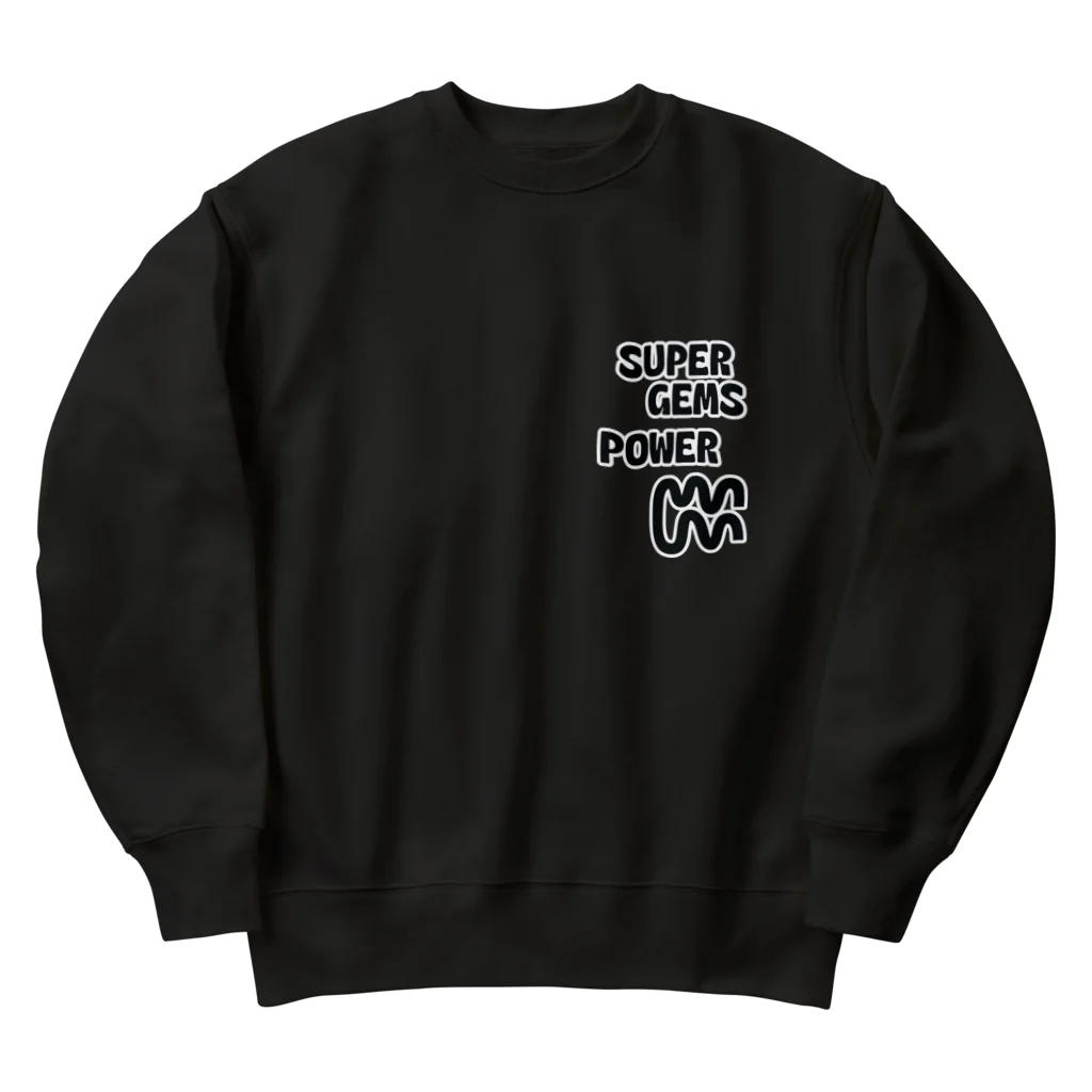 Parallel Imaginary Gift ShopのSUPER GEMS POWER（BLACK） Heavyweight Crew Neck Sweatshirt
