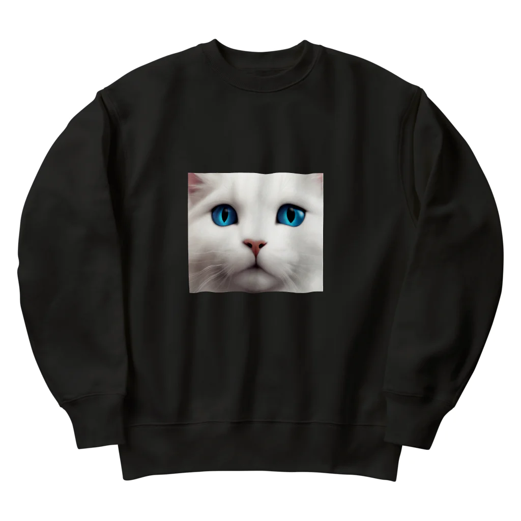 Mystic Blueの猫のMystic Blue Heavyweight Crew Neck Sweatshirt