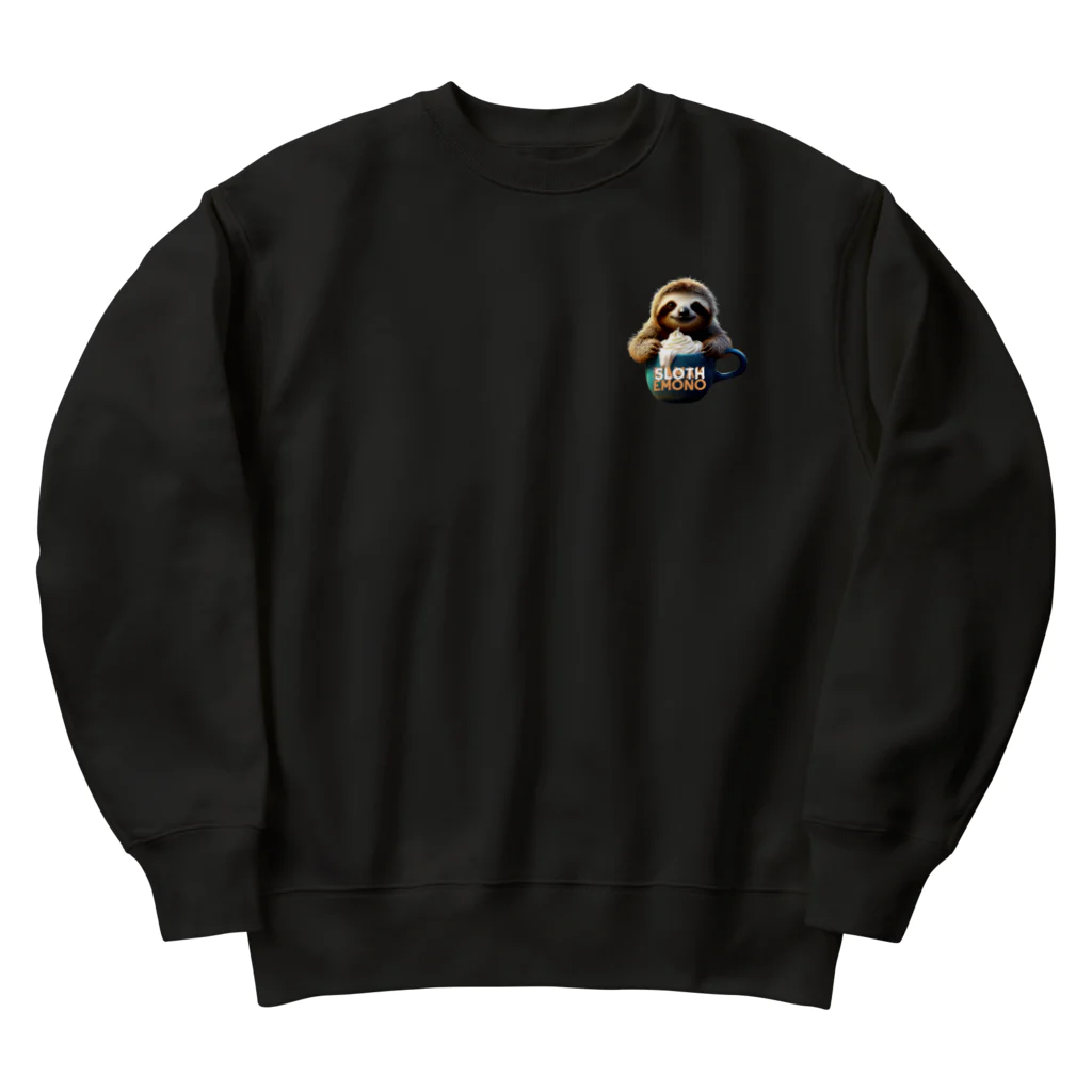 Mellow-Skyのナマケモノとクリーミーなドリンク Heavyweight Crew Neck Sweatshirt