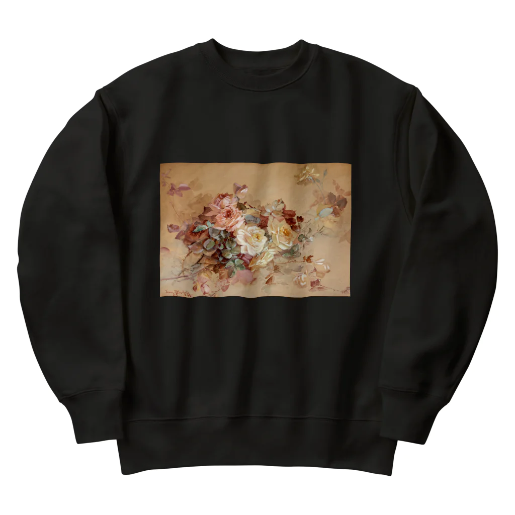 public2024のピンクと黄色のバラ Heavyweight Crew Neck Sweatshirt