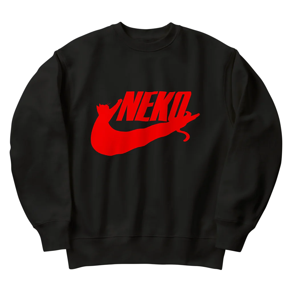 牛川 暗のグッズショップのNEKO（赤） Heavyweight Crew Neck Sweatshirt