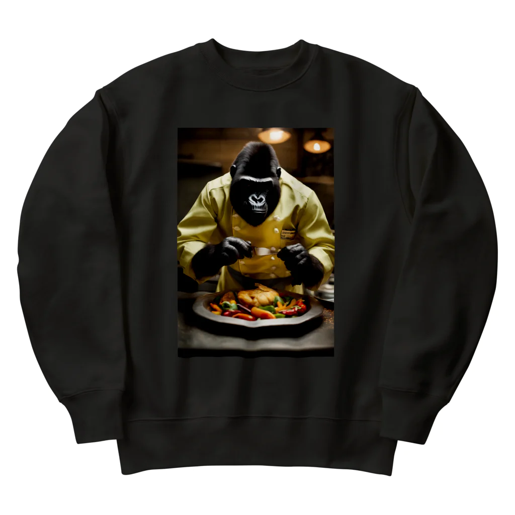 gorilla-in-the-woridのシェフゴリラ Heavyweight Crew Neck Sweatshirt