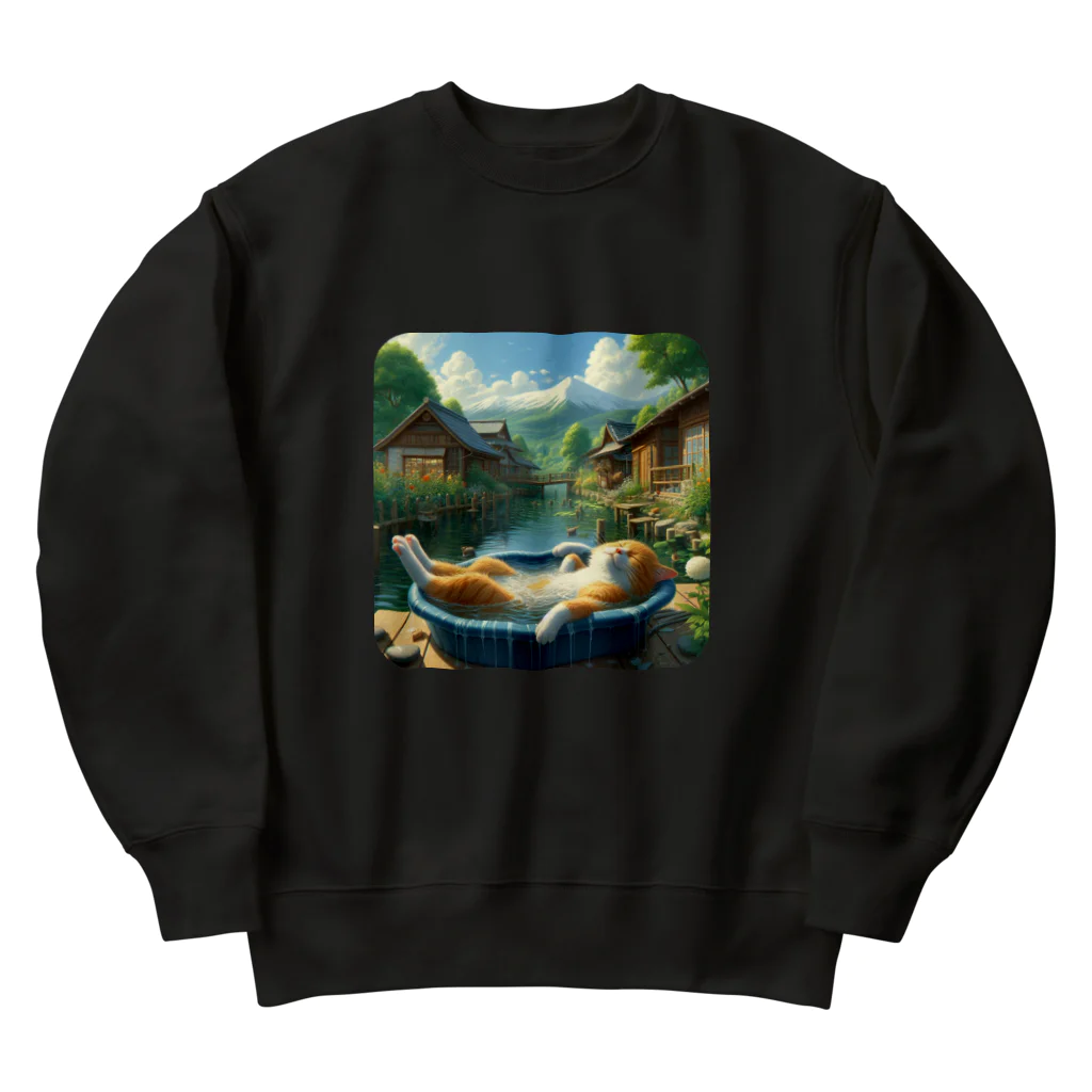 ニャーちゃんショップの眠りネコ Heavyweight Crew Neck Sweatshirt