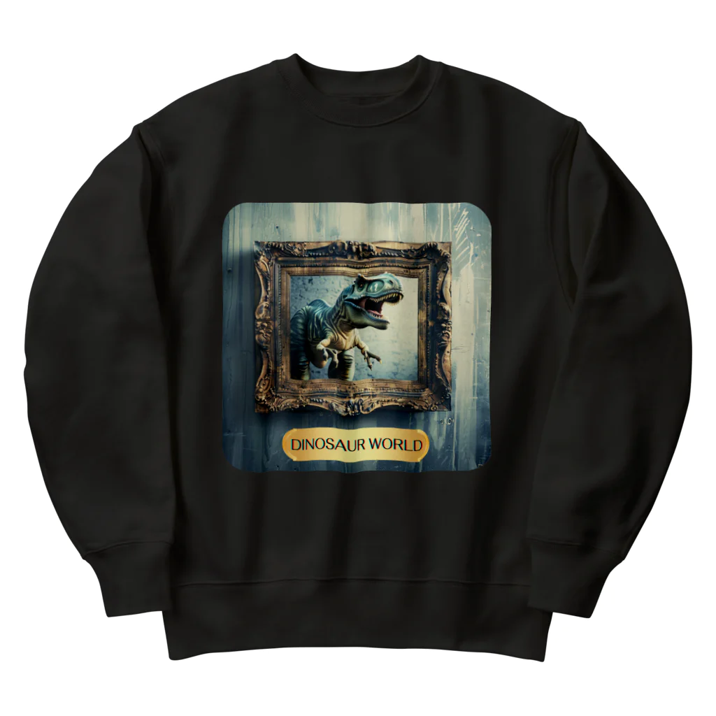 MistyStarkの飛び出す恐竜　－　dinosaur that pops out　－ Heavyweight Crew Neck Sweatshirt