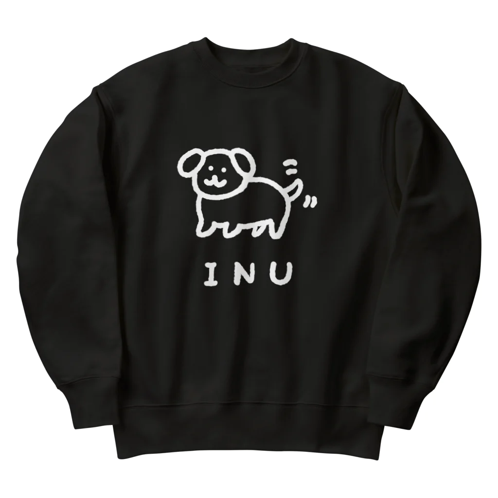 Riranaの丸っこいわんちゃん（白線） Heavyweight Crew Neck Sweatshirt