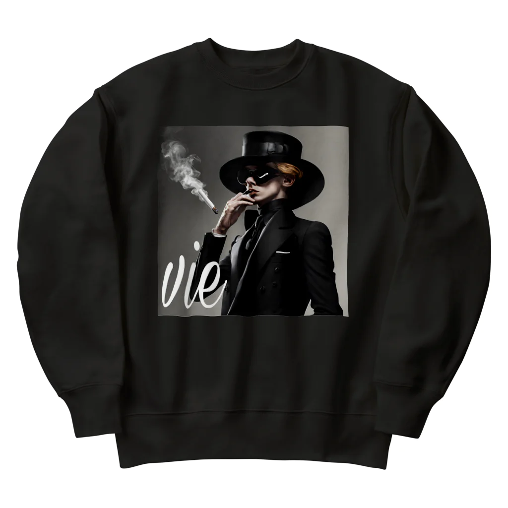 vieのvie BLACK_smoke Heavyweight Crew Neck Sweatshirt