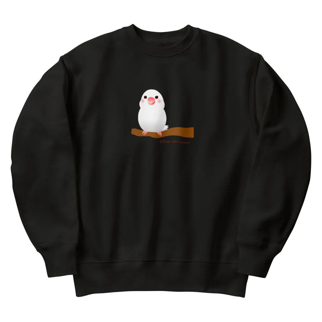 石丸沙織のポチャ白文鳥ちゃん　背景透過版 Heavyweight Crew Neck Sweatshirt