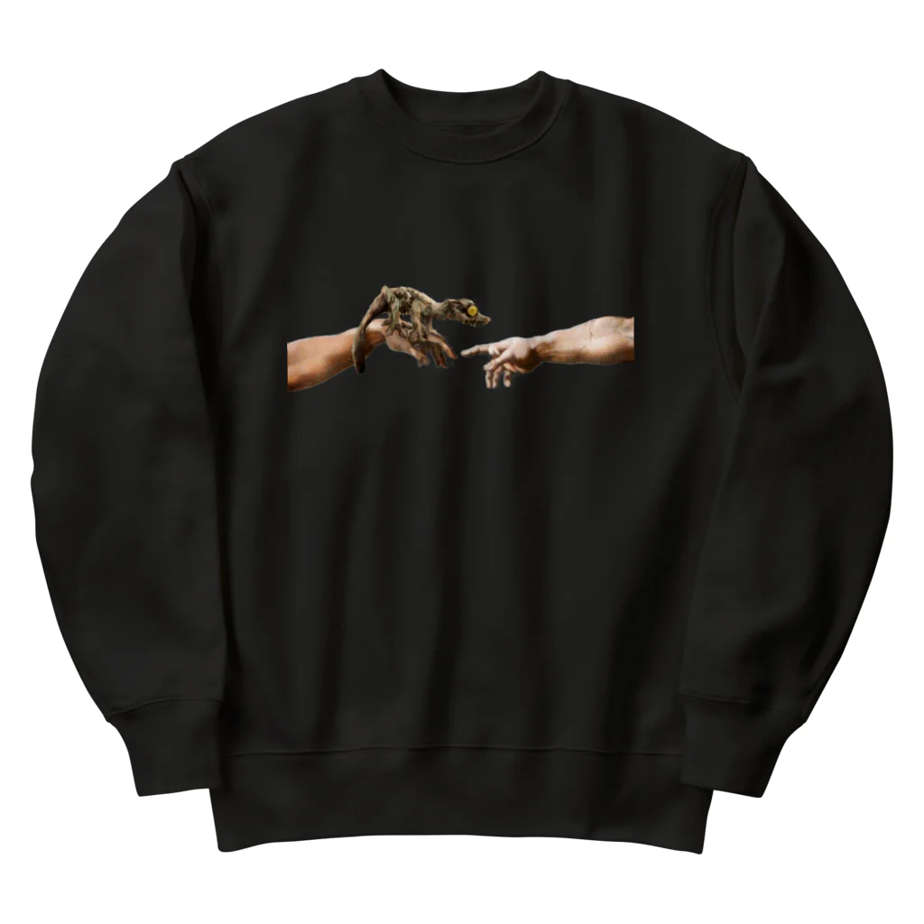 HermannStrasseのミケランジェロとフリンジヘラオヤモリ Heavyweight Crew Neck Sweatshirt