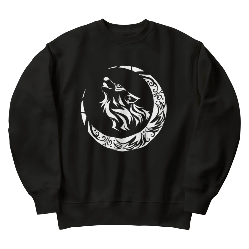 ラルゴのTribal Wolf(白) Heavyweight Crew Neck Sweatshirt