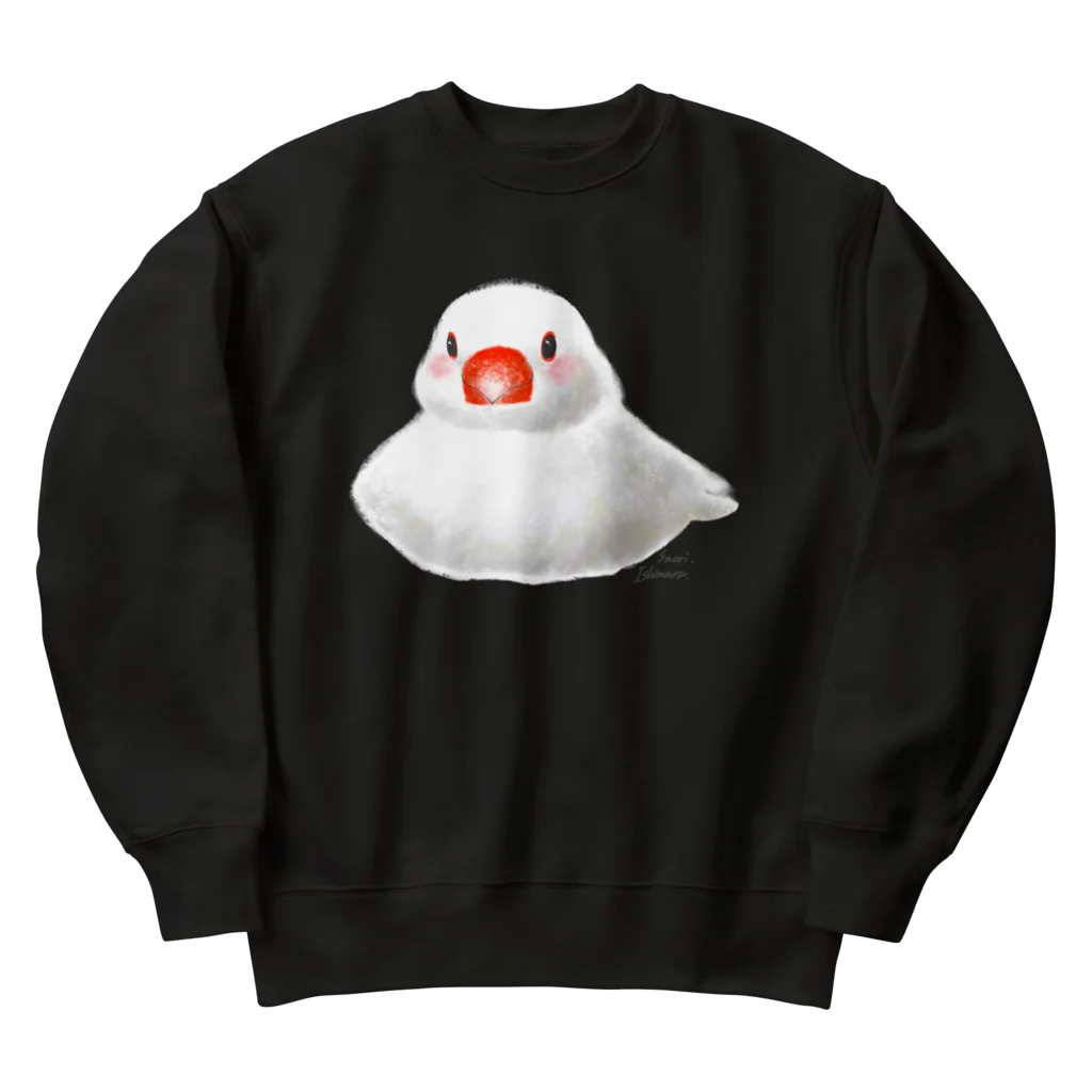 石丸沙織のおすわりポチャ白文鳥ちゃん Heavyweight Crew Neck Sweatshirt