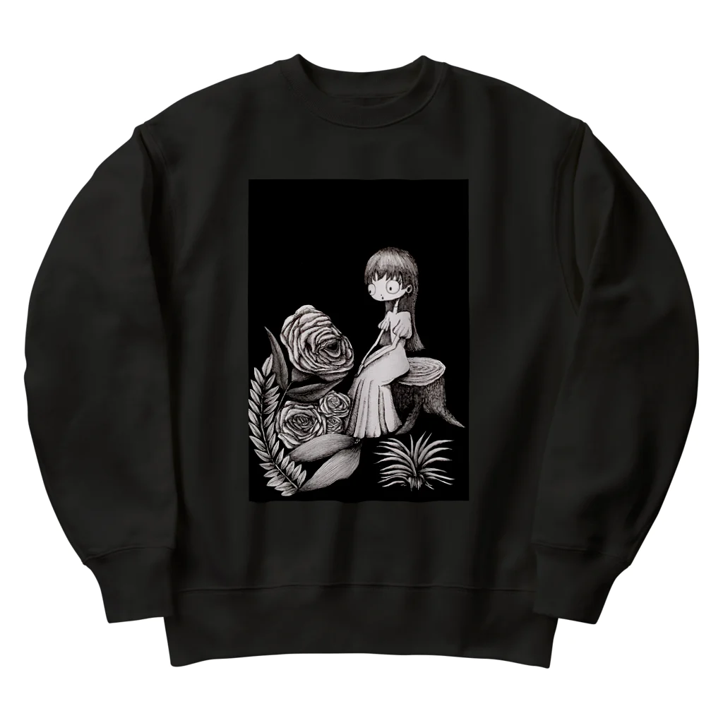 mermaidの人魚とバラ Heavyweight Crew Neck Sweatshirt